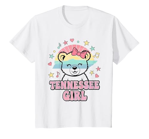 Mädchen Tennessee Cute Bear State Pride TN Kids Girls T-Shirt von Souvenir Shirt
