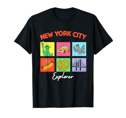 New York City Icons Collage Explorer Vintage Herren Damen Kinder T-Shirt New York City Icons Collage Explorer Vintage Herren Damen Kinder T-Shirt von Souvenir Shirt