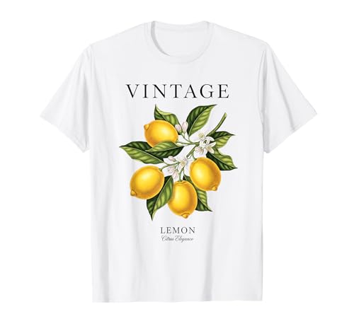 Vintage Lemon Citrus Elegance Illustration Damen Zitrone T-Shirt von Souvenir Shirt