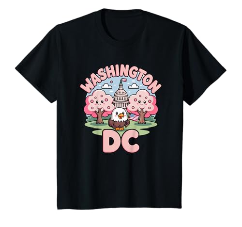 Washington DC Kirschblüten Süßer Adler Kinder Souvenir T-Shirt von Souvenir Shirt