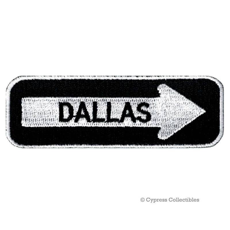 Dallas Straßenschild Aufnäher Gesticktes One Way Roadway Emblem von SouvenirPatch