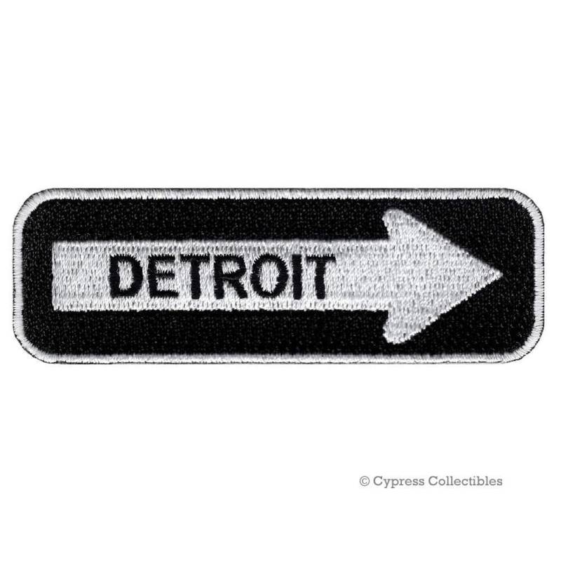 Detroit Straßenschild Aufnäher Gesticktes One Way Roadway Emblem von SouvenirPatch