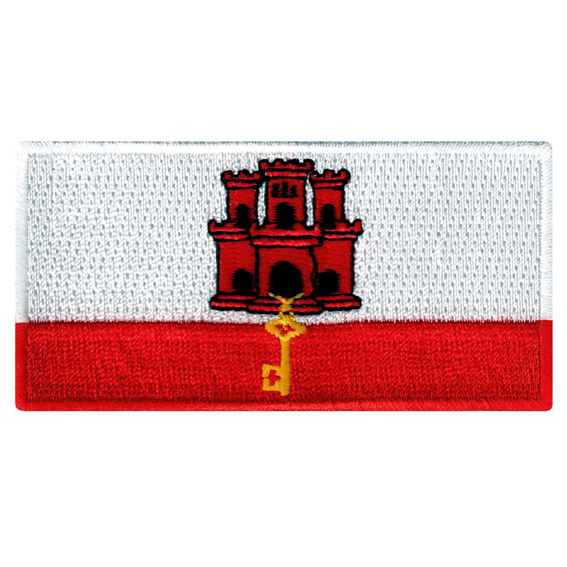 Gibraltar Flagge Patch Gestickte Aufbügler | 3.5x4.5 Inches von SouvenirPatch