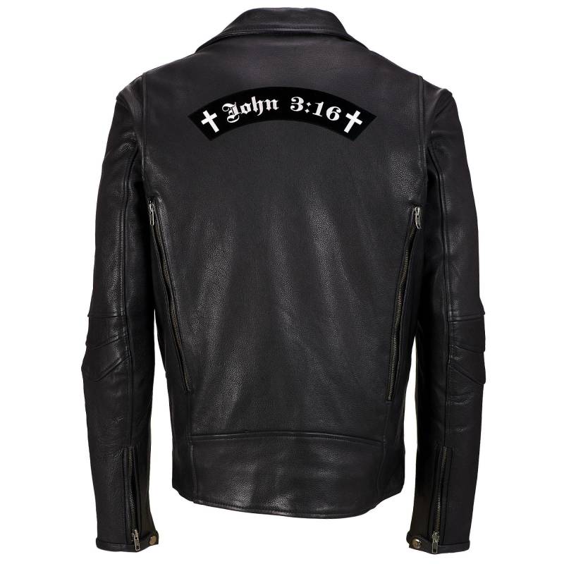 Großer John 316 Biker Patch Zum Aufbügeln Gestickte Applikation Motorrad Spruch Emblem Christlicher Sinner Religiöser Bibel-Vers von SouvenirPatch
