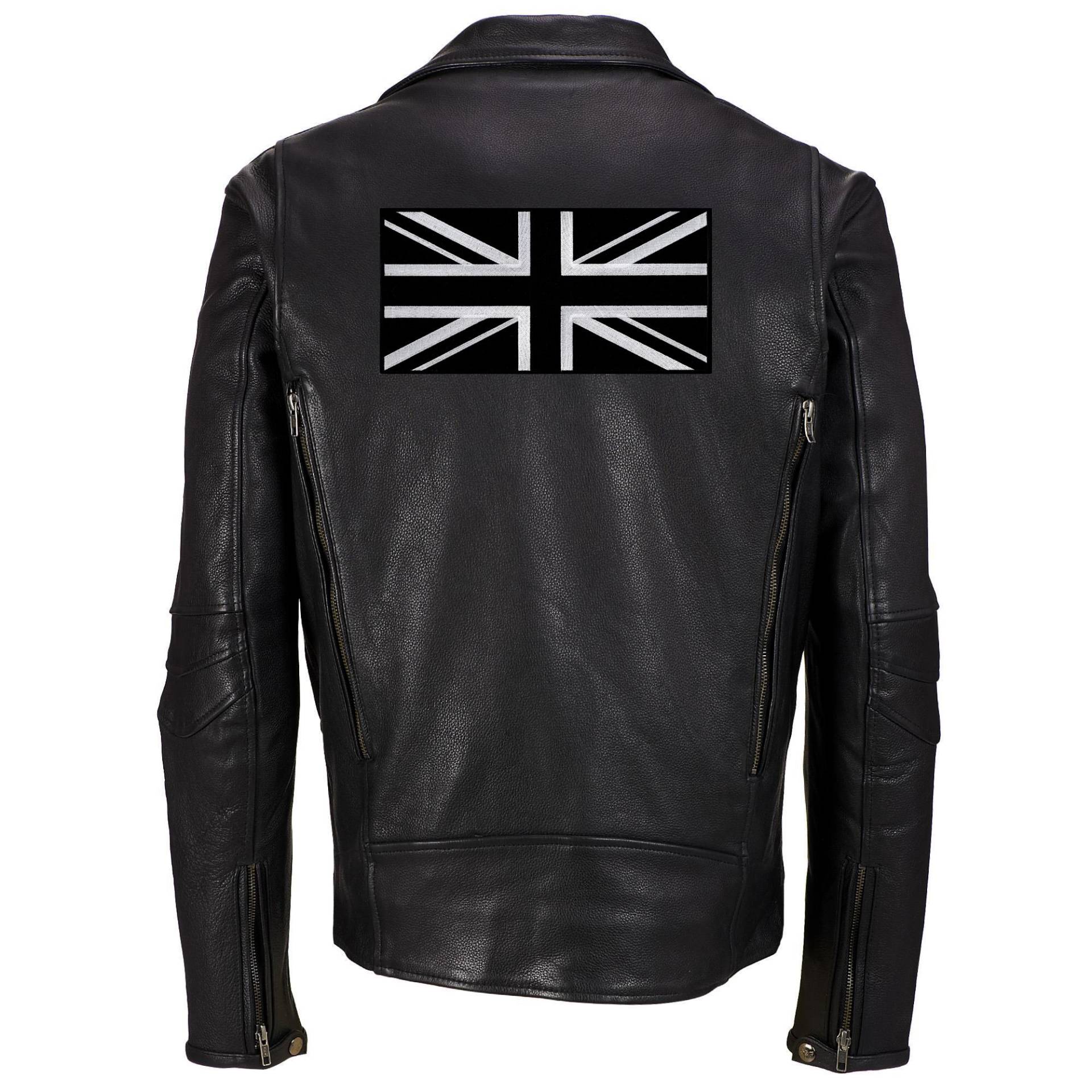 Großer Schwarzer Union Jack Patch Gestickte Uk Flagge Applikation | 28 cm von SouvenirPatch