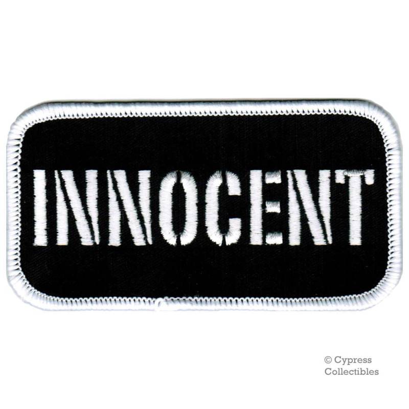 Innocent Biker Patch Gestickte Applikation Namensschild Motorrad Abzeichen Schuldig Spruch von SouvenirPatch
