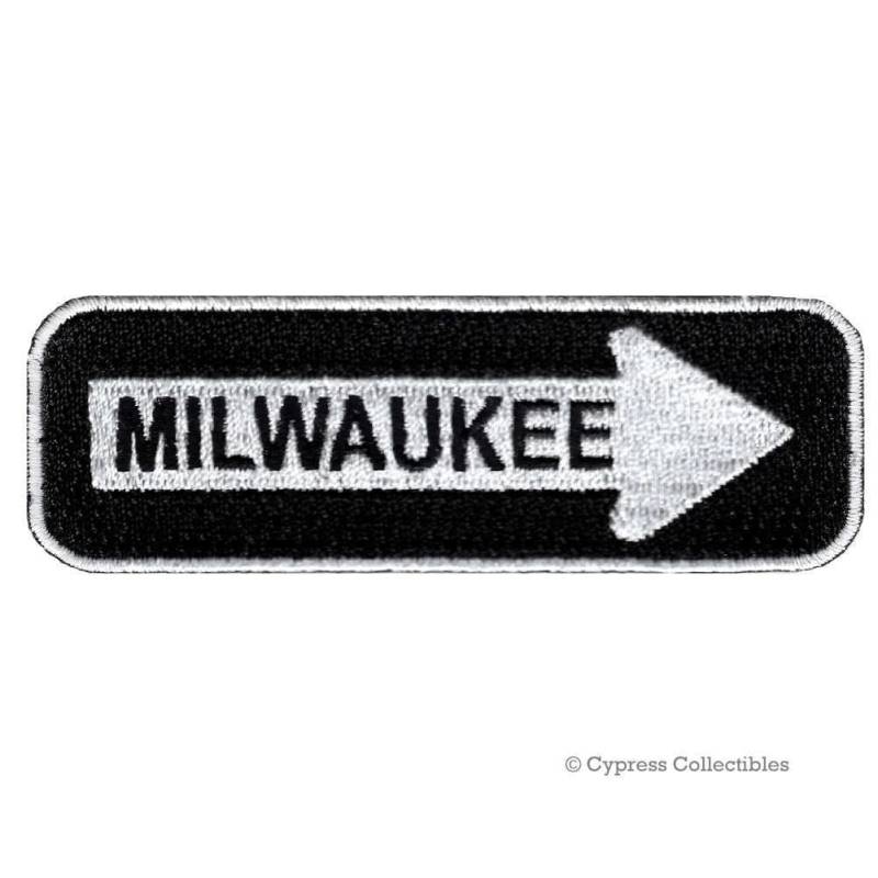 Milwaukee Straßenschild Aufnäher Gesticktes One Way Roadway Emblem von SouvenirPatch