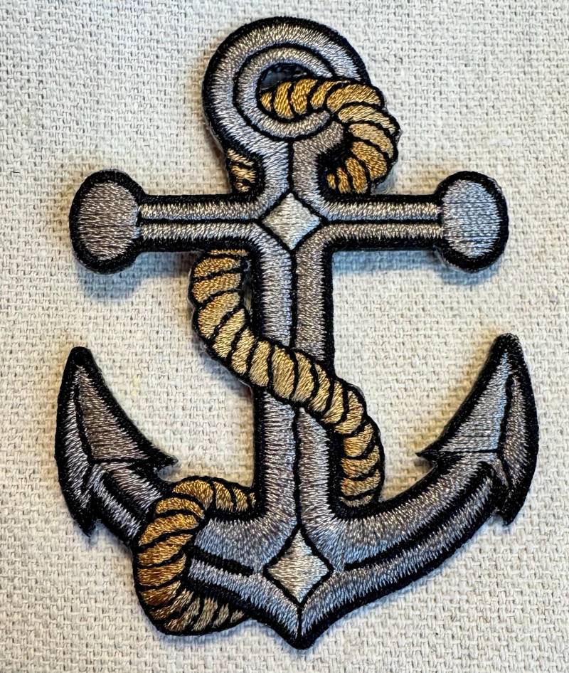 Nautik Anker Patch Aufbügeln Gestickt Navy Sailor Tattoo Bootfahren Yachting Applikation von SouvenirPatch