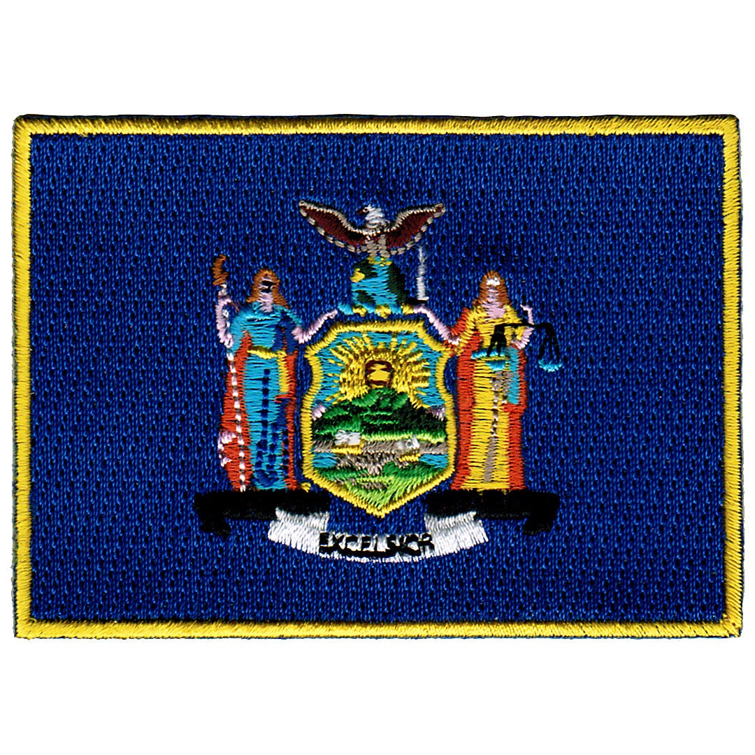 New York State Flagge Patch Gestickte Aufnäher | 3, 5x2, 5 Zoll von SouvenirPatch