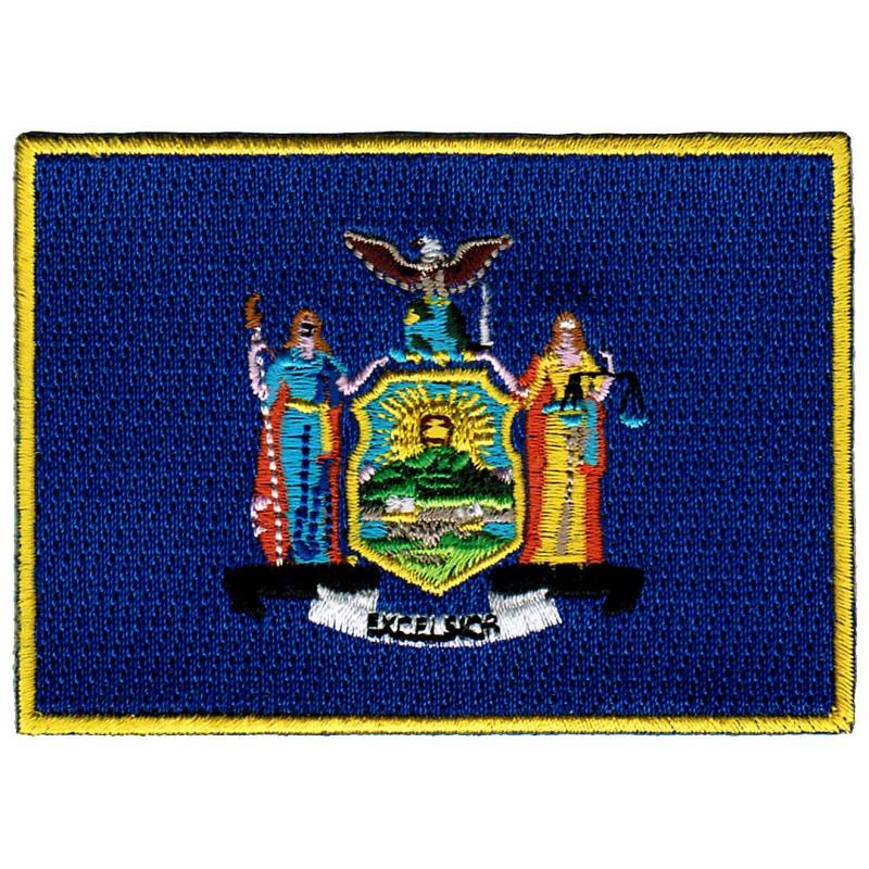 New York State Flagge Patch Gestickte Aufnäher | 3, 5x2, 5 Zoll von SouvenirPatch