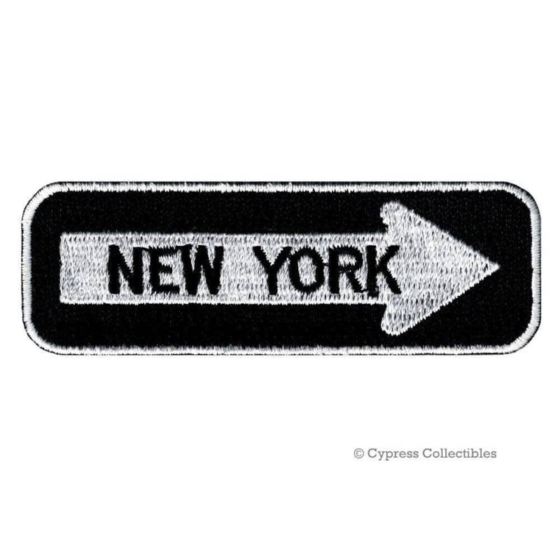 New York Straßenschild Aufnäher Gesticktes One Way Roadway Emblem von SouvenirPatch