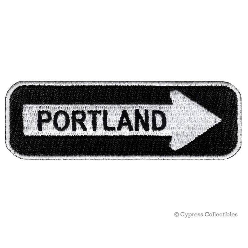 Portland Straßenschild Aufnäher Gesticktes One Way Roadway Emblem von SouvenirPatch
