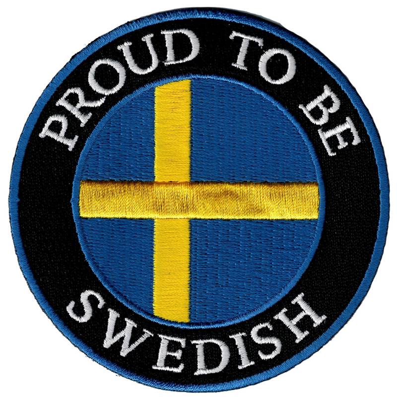 Proud To Be Swedish Patch Gestickte Aufbügler Schweden Flagge Biker Applikation von SouvenirPatch