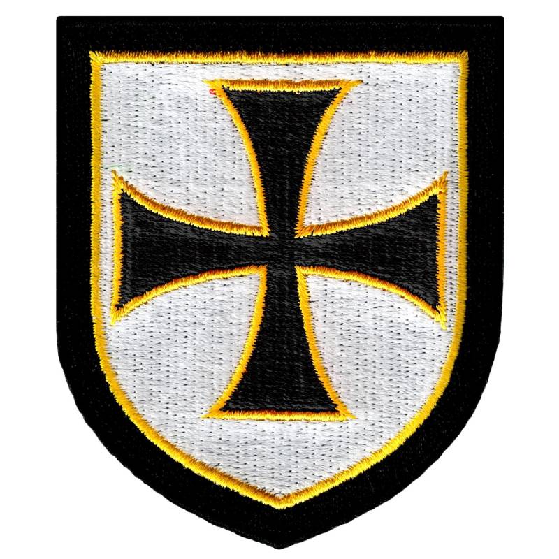 Ritters Templar Shield Aufnäher Zum Aufbügeln Gestickt Schwarz Kreuzzüge Religiös Christlich Militär Applikation von SouvenirPatch