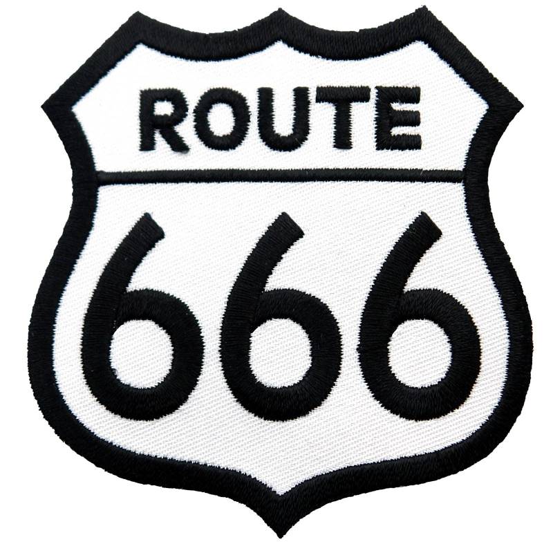 Route 666 Parodie Patch Gestickte Applikation, Biker Emblem | 7, 5 cm von SouvenirPatch
