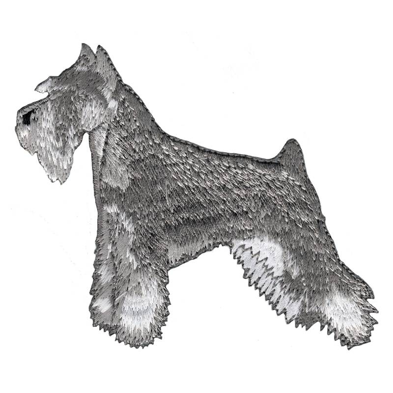 Schnauzer Dog Patch Gesticktes Aufbügler Mini Riese Standard Miniatur Eckzahn Pepper von SouvenirPatch