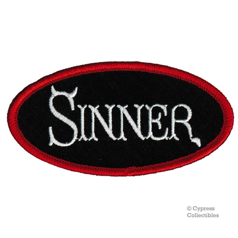 Sinner Patch Aufnäher Gestickte Applikation Biker Namensschild Religiösen Christlichen Christus von SouvenirPatch