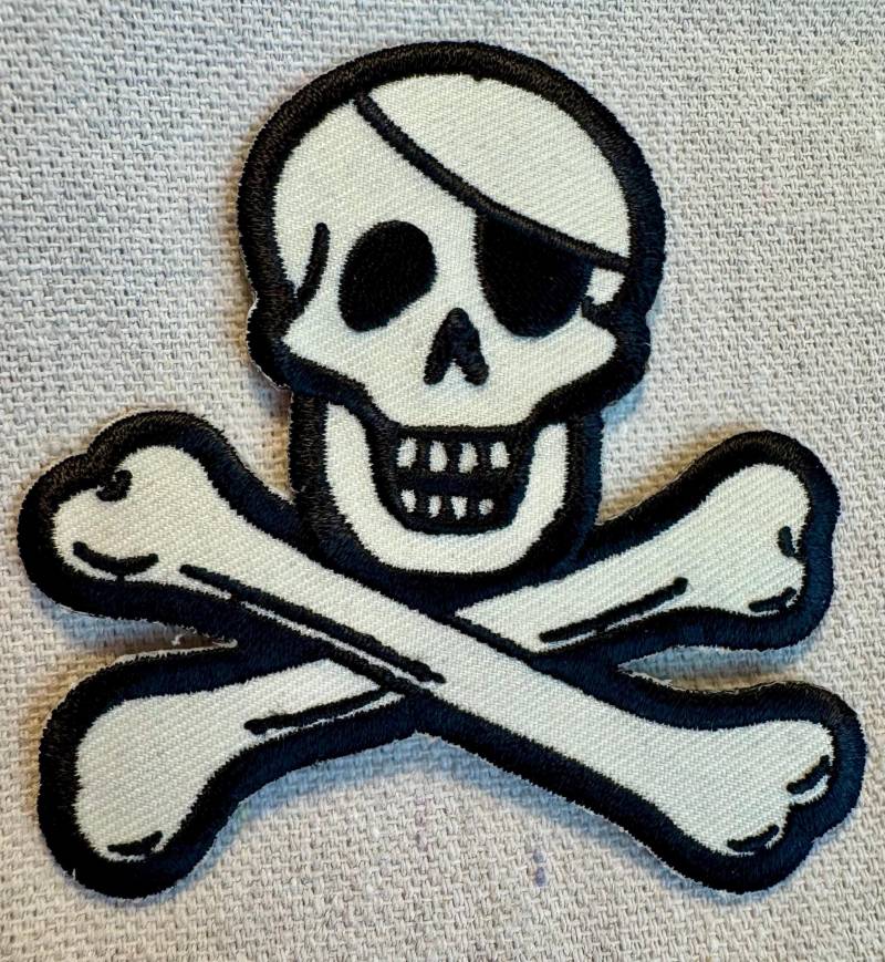Skull Crossbones Patch Gestickte Applikation Skelett Pirat Biker Zum Aufbügeln von SouvenirPatch