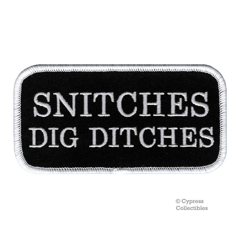 Snitches Dig Ditches Biker Patch Gesticktes Bügelbild Namensschild Motorrad Emblem Mit Spruch Humor von SouvenirPatch