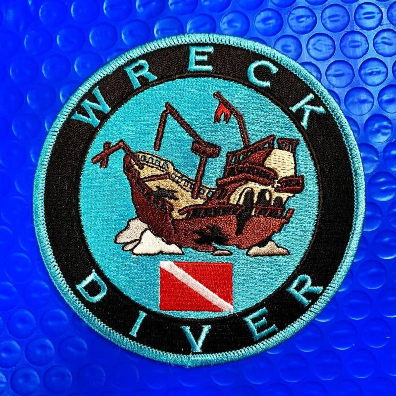 Wreck Taucher Scuba Diving Patch Gesticktes Bügelbild Schiffswrack Taucher Down Flagge Emblem von SouvenirPatch
