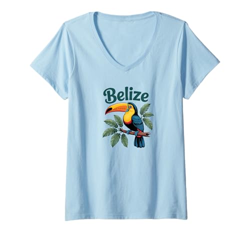 Damen Belize T-Shirt mit V-Ausschnitt Damen Belize T-Shirt mit V-Ausschnitt von Souvenirladen in Belize