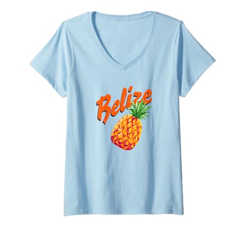 Damen Belize T-Shirt mit V-Ausschnitt Damen Belize T-Shirt mit V-Ausschnitt von Souvenirladen in Belize