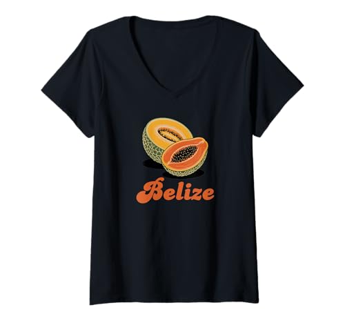 Damen Belize T-Shirt mit V-Ausschnitt Damen Belize T-Shirt mit V-Ausschnitt von Souvenirladen in Belize