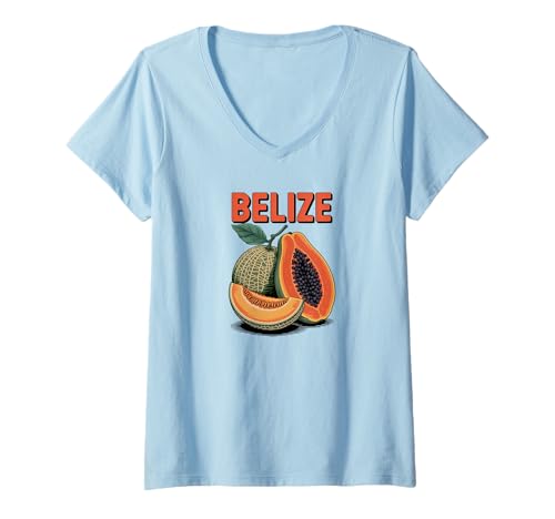 Damen Belize T-Shirt mit V-Ausschnitt Damen Belize T-Shirt mit V-Ausschnitt von Souvenirladen in Belize