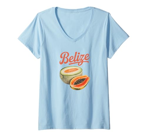 Damen Belize T-Shirt mit V-Ausschnitt Damen Belize T-Shirt mit V-Ausschnitt von Souvenirladen in Belize
