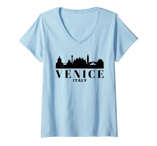 Damen Italien Venedig Souvenir/Venedig T-Shirt mit V-Ausschnitt Damen Italien Venedig Souvenir/Venedig T-Shirt mit V-Ausschnitt von Souvenirladen in Venedig, Italien