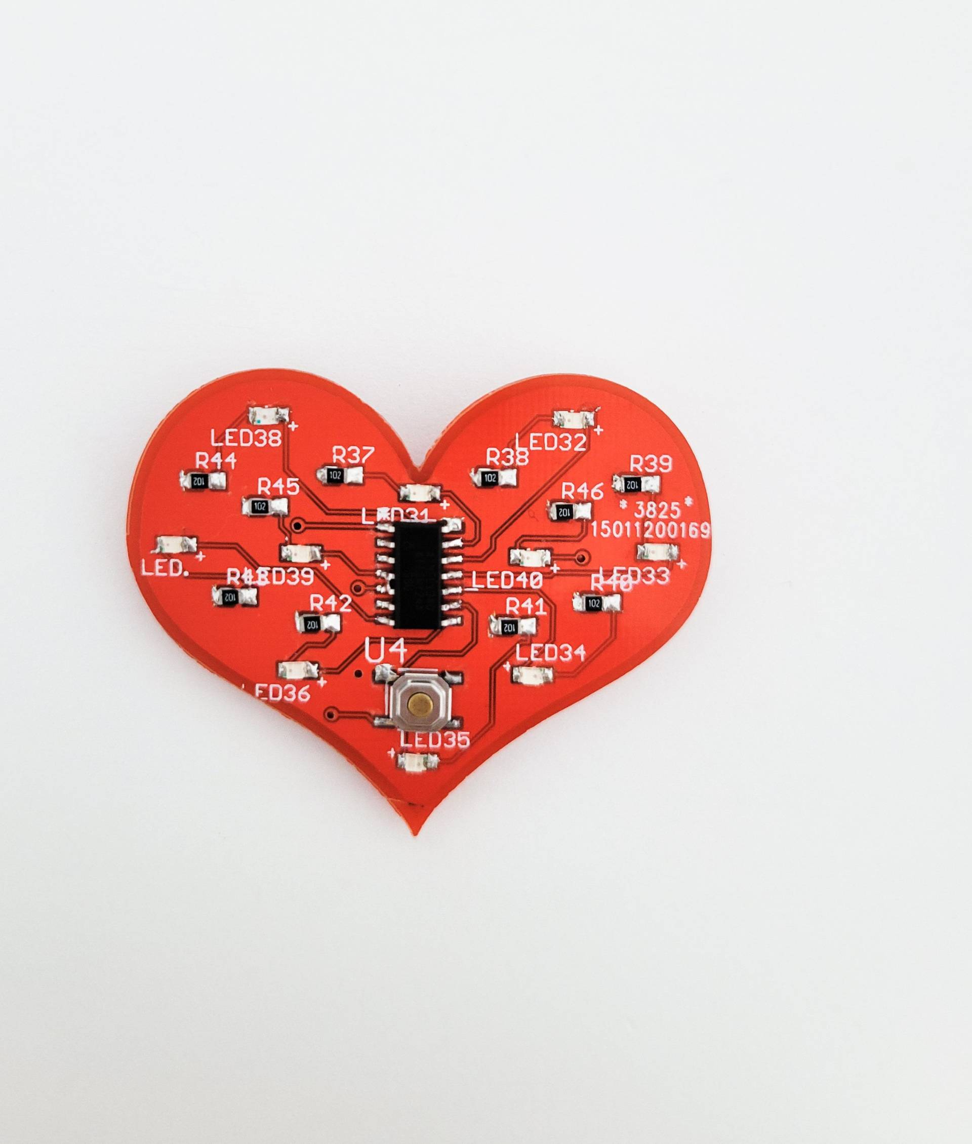 Platine Pin - Mini Rotes Herz | Rote Led's von SouzaTech