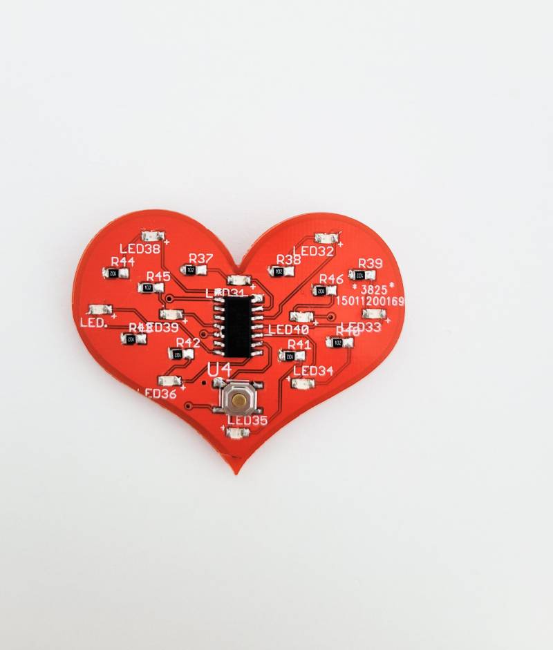Platine Pin - Mini Rotes Herz | Rote Led's von SouzaTech