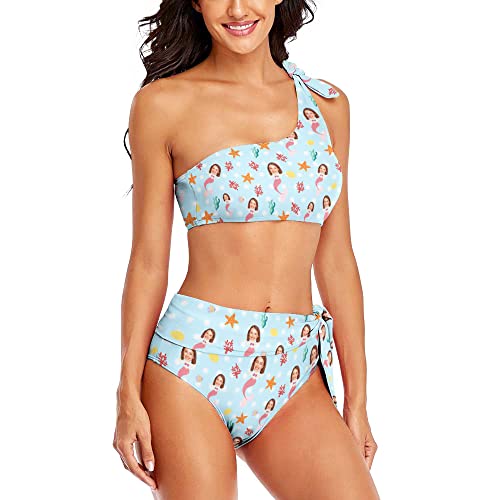 Bikini Badeanzug Damen Personalisiert mit Gesicht Foto Sexy Zweiteiliger Push Up Badeanzug Sommer Geschenk für Frauen Ehefrau XS - XXL von Soview