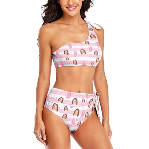 Bikini Badeanzug Damen Personalisiert mit Gesicht Foto Sexy Zweiteiliger Push Up Badeanzug Sommer Geschenk für Frauen Ehefrau XS - XXL von Soview