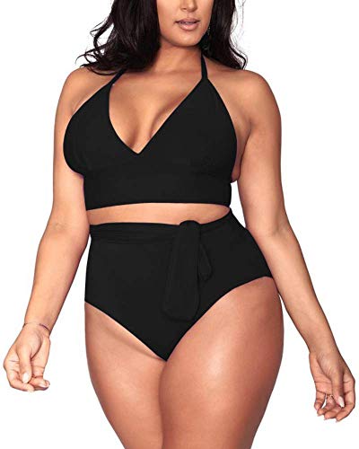 Sovoyontee Damen Badeanzug mit hoher Taille, Bauchkontrolle, volle Abdeckung, schwarz, X-Large Mehr von Sovoyontee