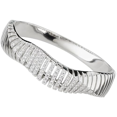 Sovrani Damen-Armband aus der Kollektion Fashion Mood. Armband aus Messing, mit Cubic Zirkonia mit Hakenverschluss. Durchmesser: 6 cm. Die Referenz ist J11084 von Sovrani
