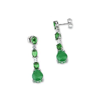 Sovrani Ohrringe für Damen aus der Kollektion Luce. Ohrringe aus 925er Silber mit Zirkonia und Smaragd Zirkonia, das Schmuckstück hat die Größe von: 3,5 cm. Die Referenz: J8306 von Sovrani
