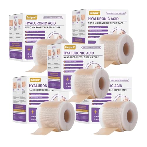 Bostore Hyaluronic Acid Nano Microneedle Repair Tape, Bostore Silicone Scar Tape, Reusable Scar Removal Treatment Tapes, Long-Lasting Microneedlepatch for Men and Women (5BOX) von Sovtay