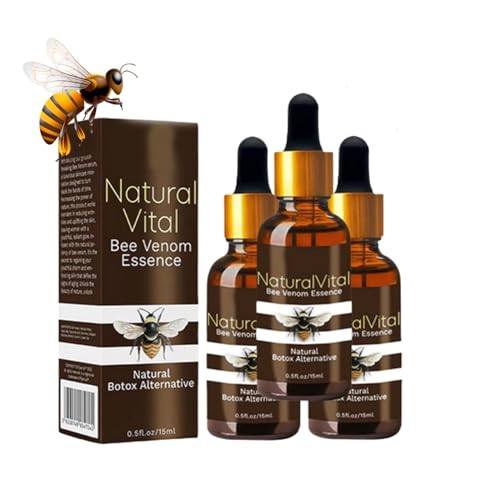 Flysmus Naturalvital Bienengift Essenz, Naturalvital Bienengiftessenz, Vintesse Advanced Bienengiftserum, Bee Venom Anti-Falten-Essenz Für Frauen Und Männer (3pcs) von Sovtay