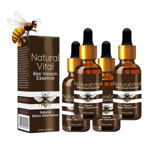 Flysmus Naturalvital Bienengift Essenz, Naturalvital Bienengiftessenz, Vintesse Advanced Bienengiftserum, Bee Venom Anti-Falten-Essenz Für Frauen Und Männer (4pcs) von Sovtay