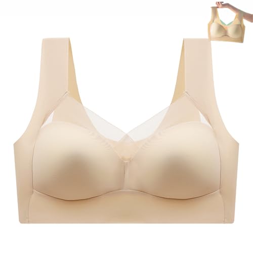 Hatmeo Bra, Hatmeo Posture Correcting Bra, Posture Correction Wireless Bra, Wirefree Bras for Women (Beige,L) von Sovtay