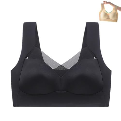 Hatmeo Bra, Hatmeo Posture Correcting Bra, Posture Correction Wireless Bra, Wirefree Bras for Women (Black,L) von Sovtay