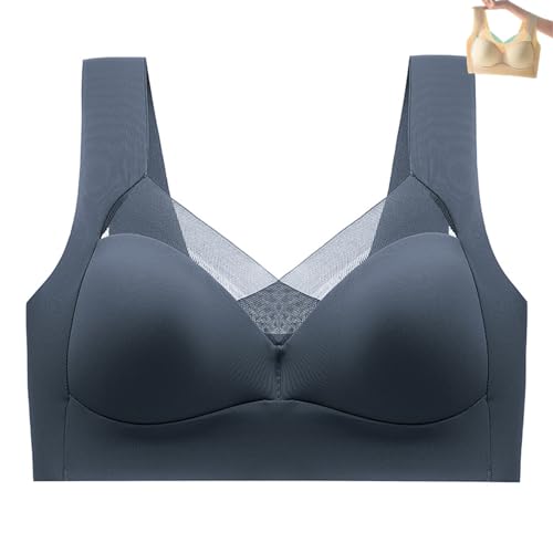 Hatmeo Bra, Hatmeo Posture Correcting Bra, Posture Correction Wireless Bra, Wirefree Bras for Women (Grey,XL) von Sovtay