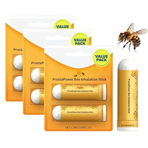 Lefun Prostapower Bienen-Inhalationsstift, Biancat Beeboom Nasal-Inhalator Stick, Natürlicher Nasal Stick für Prostata-Wellness, Prostata-Gesundheit Nase Inhaler Spray für Männer (3PCS) von Sovtay