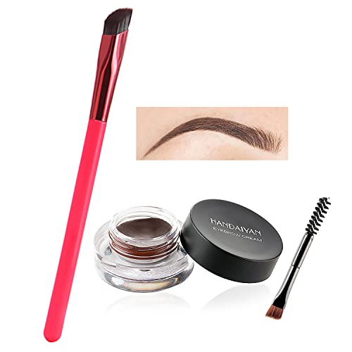 Multifunktions-Augenbrauenbürste, Multi-Function Eyebrow Brush & Eyebrow Cream, Eckiger Abgewinkelter Augenbrauenpinsel, Concealer Brush Augenbrauen Für Damen (dark brown) von Sovtay