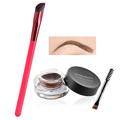 Multifunktions-Augenbrauenbürste, Multi-Function Eyebrow Brush & Eyebrow Cream, Eckiger Abgewinkelter Augenbrauenpinsel, Concealer Brush Augenbrauen Für Damen (light brown) von Sovtay