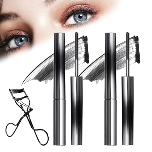 Rome Apparel Iron Rod Mascara, Iron Wand Mascara, Metallstab-Mascara, 3D-Wimpern-Eisen-Mascara mit Lockenstab, Lockenstab-Mascara, Wasserfest, Langlebig und Wischfrei (Black 2pcs) von Sovtay