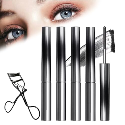 Rome Apparel Iron Rod Mascara, Iron Wand Mascara, Metallstab-Mascara, 3D-Wimpern-Eisen-Mascara mit Lockenstab, Lockenstab-Mascara, Wasserfest, Langlebig und Wischfrei (Black 4pcs) von Sovtay