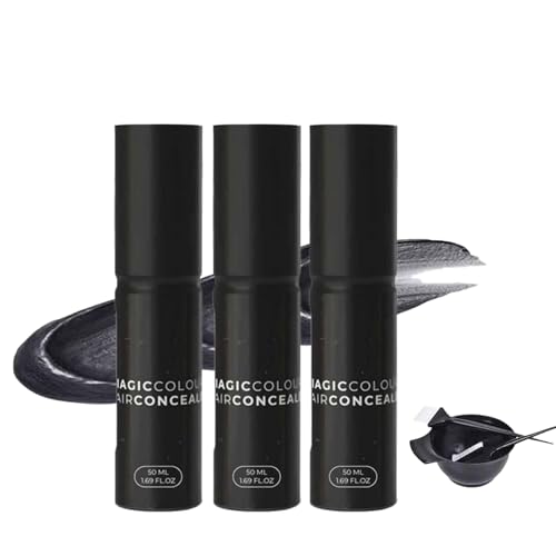 Tiveno Haar-Abdeckcreme - MagicColour für natürlich volleres und selbstbewussteres Haar, Tiveno Magic Color Haar-Abdeckcreme, 100% natürlich Für Frauen und Männer (3pcs) von Sovtay