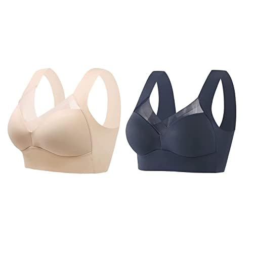 Wmbra BH, Wmbra Haltungskorrektur BH, Haltungskorrektur BH Damen Wmbra, Wmbra BH Für Seniorinnen Push Up, Wmbra Bügelloser BH, Wmbra Büstenhalter, Wmbra Lymph Pflege Turmalinfaser BH (2 Colors B,3XL) von Sovtay